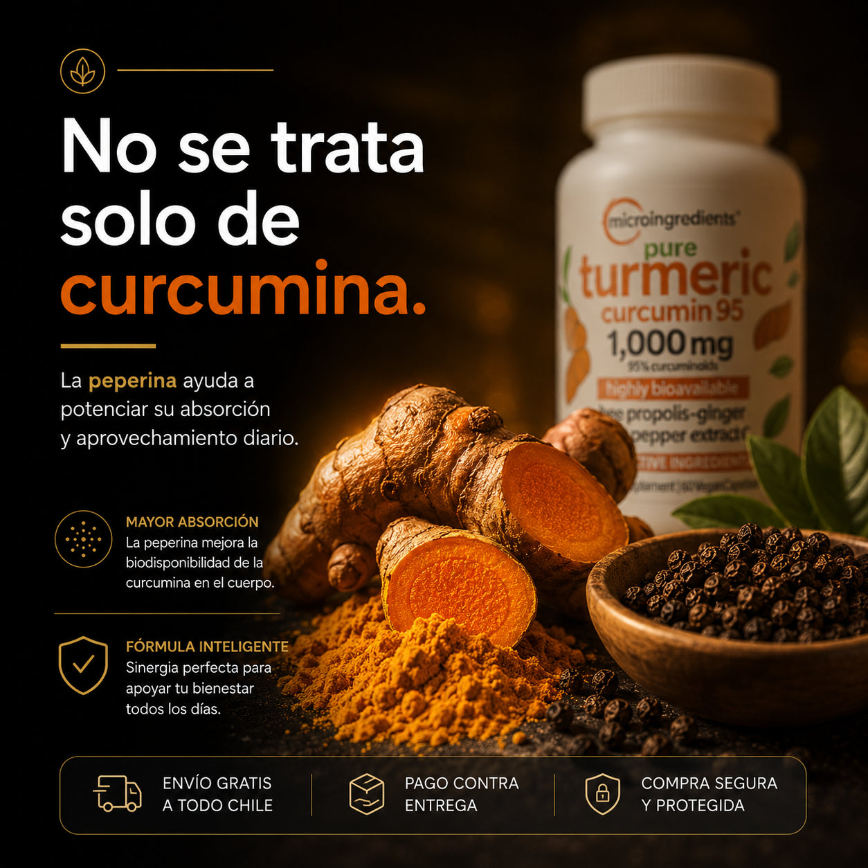 Curcumin95+™(60 Cápsulas) - Vuelve a sentir tu cuerpo ligero