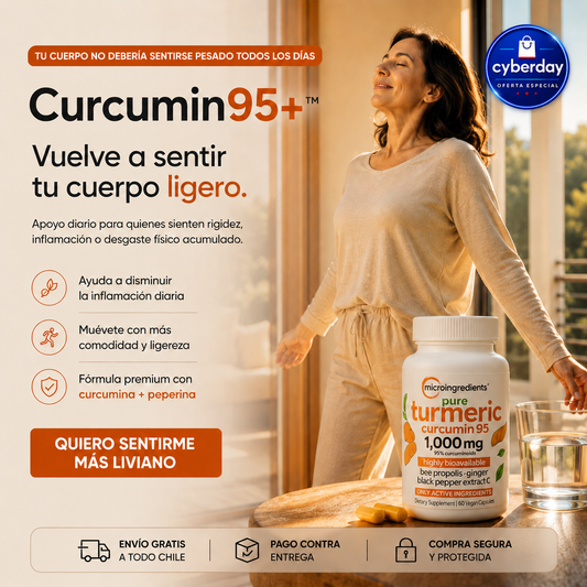 Curcumin95+™(60 Cápsulas) - Vuelve a sentir tu cuerpo ligero